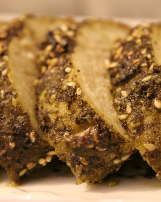 zaatar crusted gefilte fish