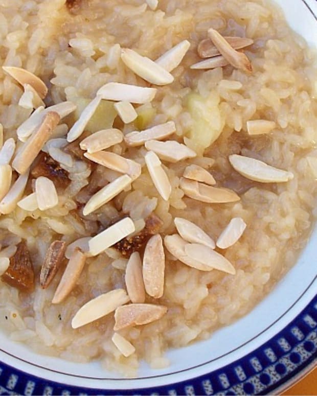 risotto with figs and almons