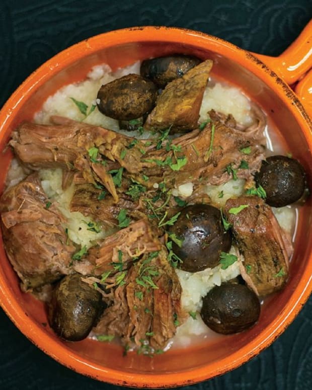 Hearty Beef Stew over Mashed Cauliflower