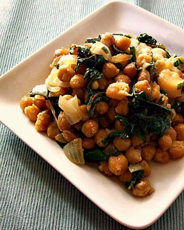 chickpeas and chard