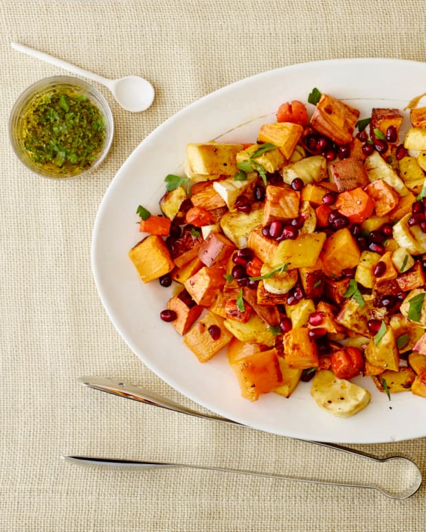 ROASTED FALL VEGETABLES WITH POMEGRANATE MOLASSES