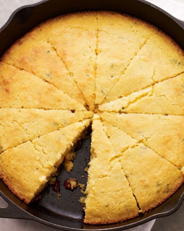 Skillet Cornbread with Dried Cranberries and Sage
