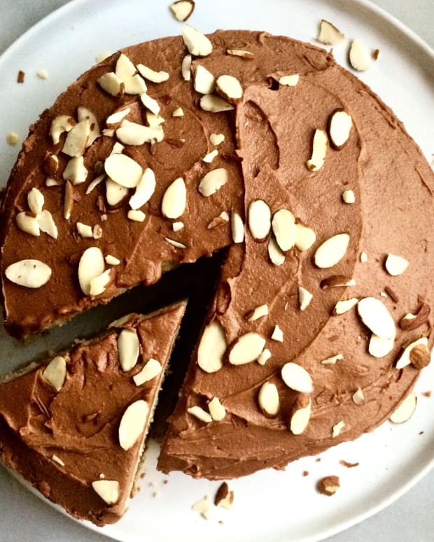 Almond Cake with Chocolate Buttercream Frosting