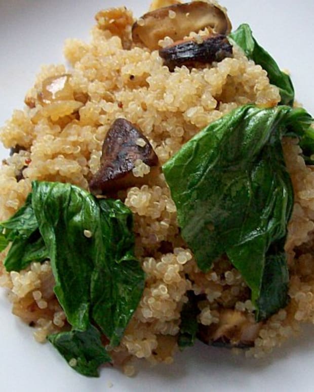 spinach and portobello quinoa