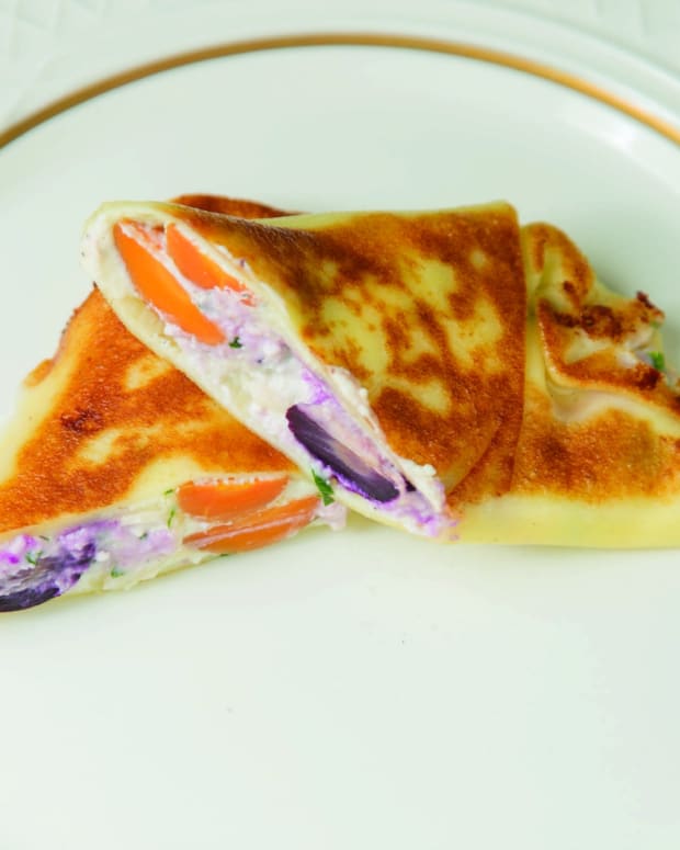 Roasted Carrot Crepes horizontal