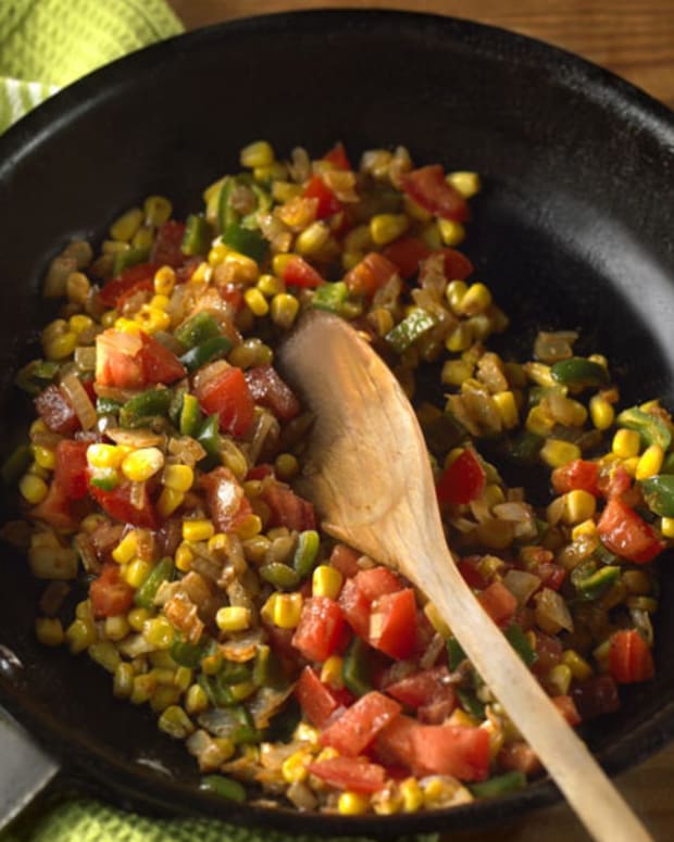 Spicy Corn with Poblano Peppers