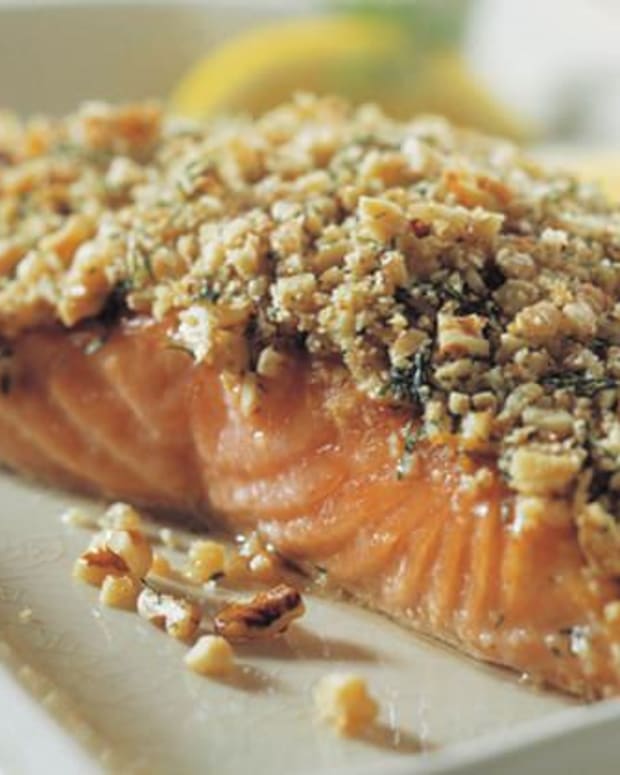 Pistachio Flaxseed Crusted Salmon Jamie Geller