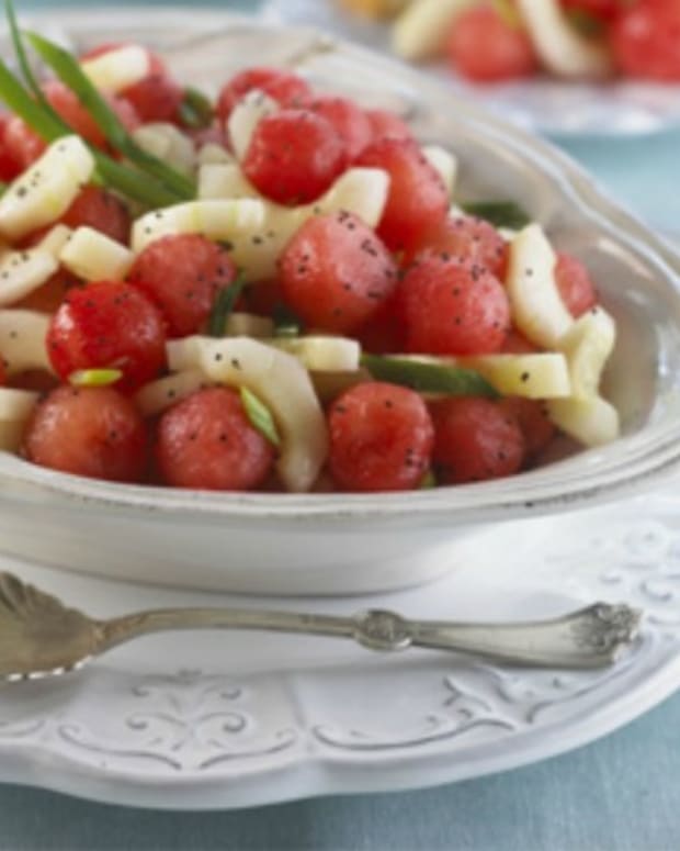Sweet Sour Watermelon and Cucumber Salad