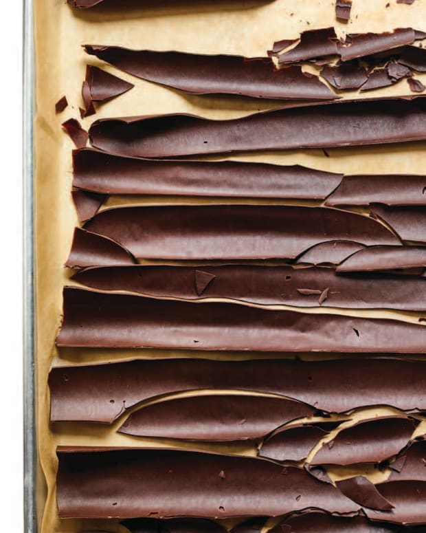 Chocolate Shards with gold for Tiramisu