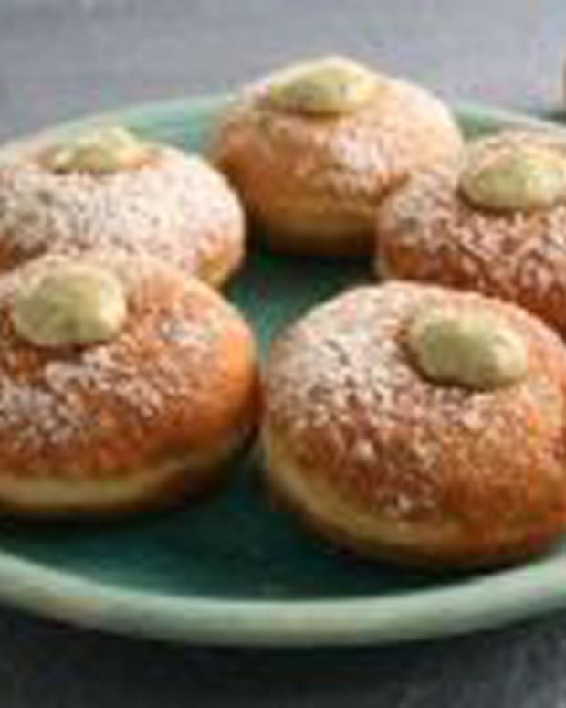 Creme Anglaise Basil Filled Donuts