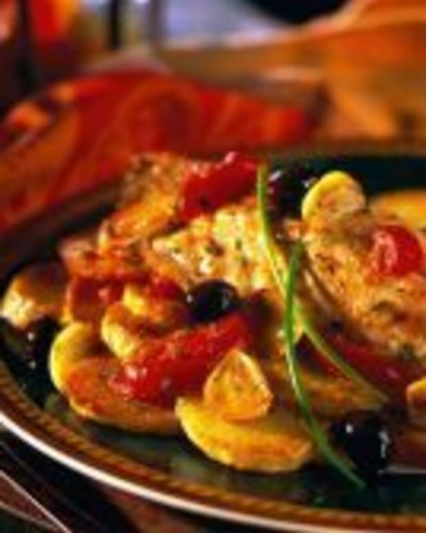 Roasted Yellowtail Snapper Olives and Tomatoes