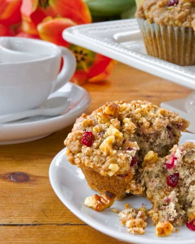 Nutty Cranberry Muffins with Streusel Topping