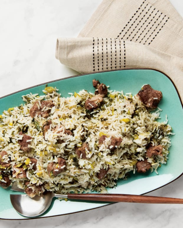 GREEN HERBED RICE WITH MEAT