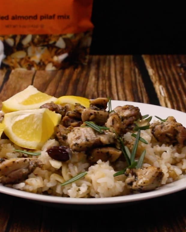 Marinated Chicken with Jeweled Almond Pilaf