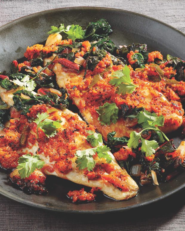 Moroccan Fish-with chard