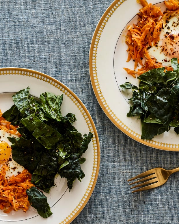 sweet potato rosti with kale and eggs
