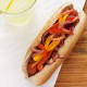 Hot-Dog with Peppers and Onions