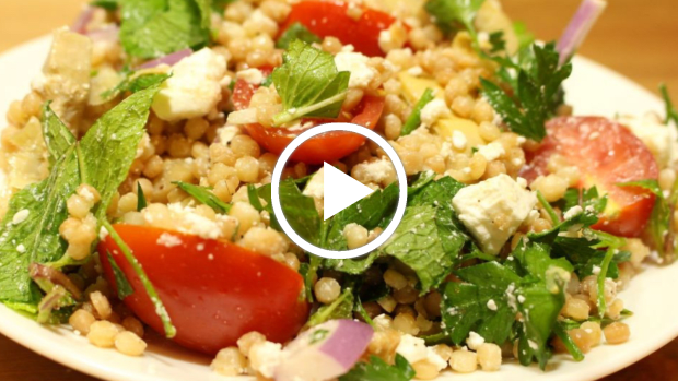 Mediterranean salad with ptitim video