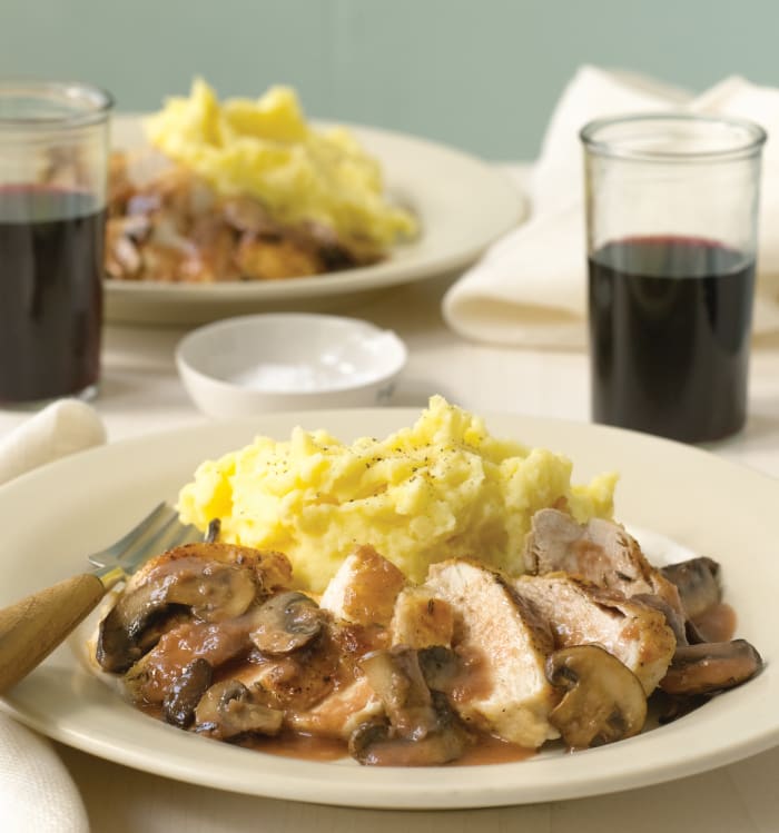 Chicken Marsala and Garlic Mashed Potatoes