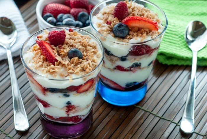 Red white and blue parfait