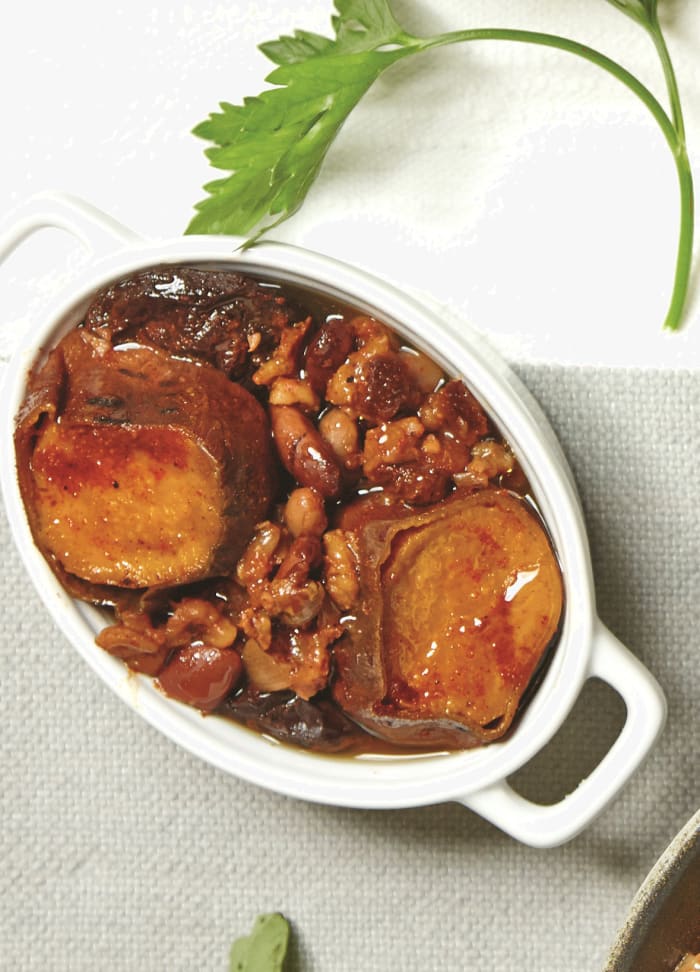 Vegetarian Cholent With Kishke - Jamie Geller