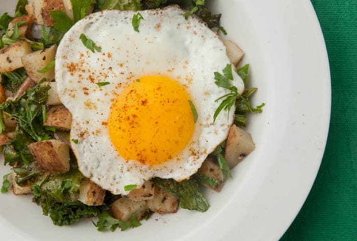 Kale and Potato Hash With Fried Egg - Jamie Geller