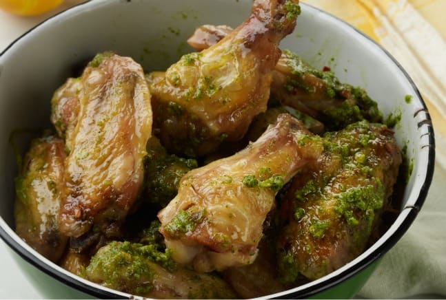 Lemon-Pesto Chicken Wings - Jamie Geller