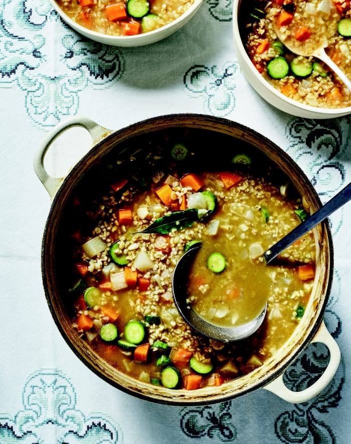 Freekeh Vegetable Soup - Jamie Geller