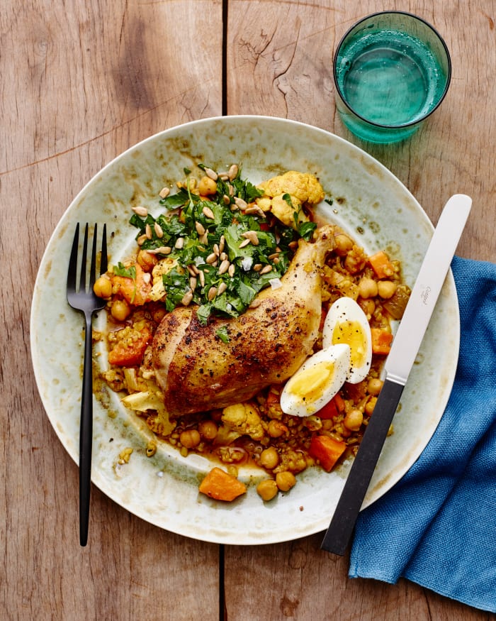 Moroccan Chicken Stew with Parsley Salad - Jamie Geller