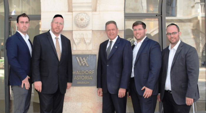 Rabbi Eliashiv Nafcha (second from left) and his Kashrut team with General Manager Avner On (third from right)