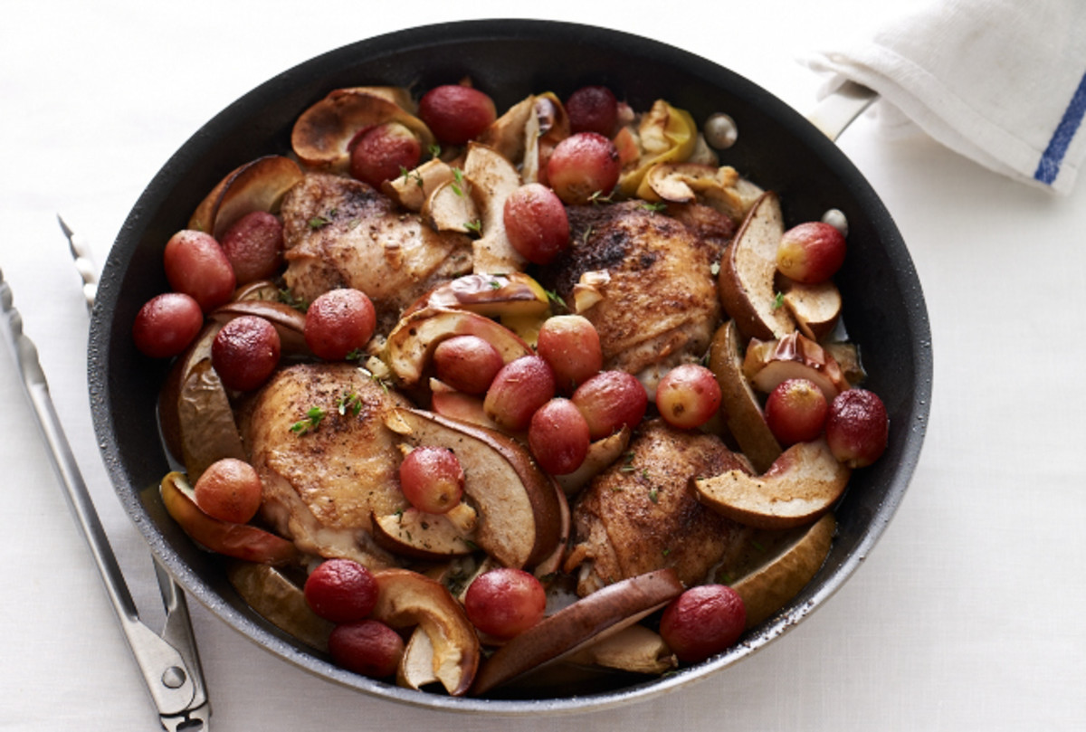Chicken Thighs with Roasted Winter Fruit