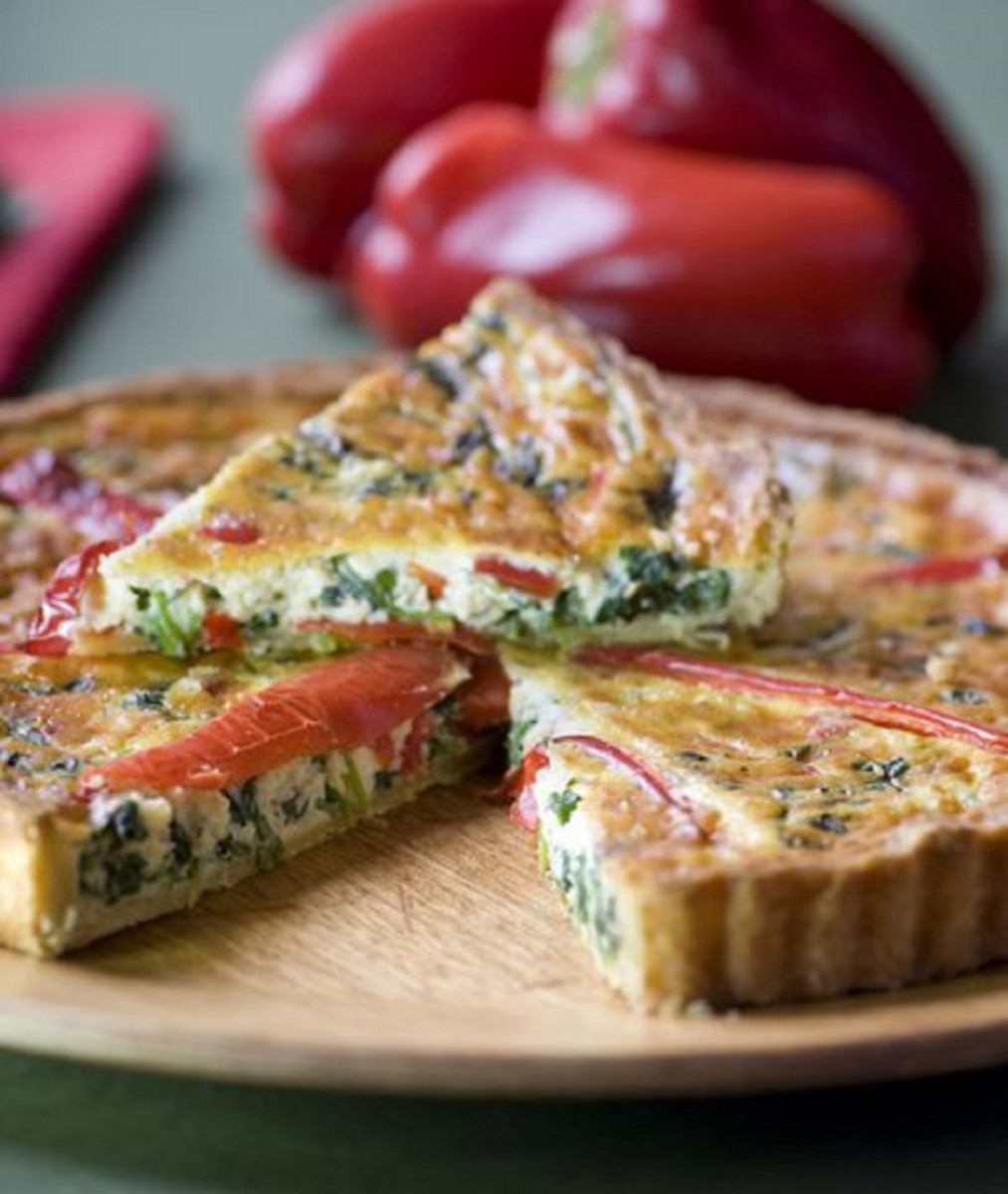 Kale and Red Pepper Quiche