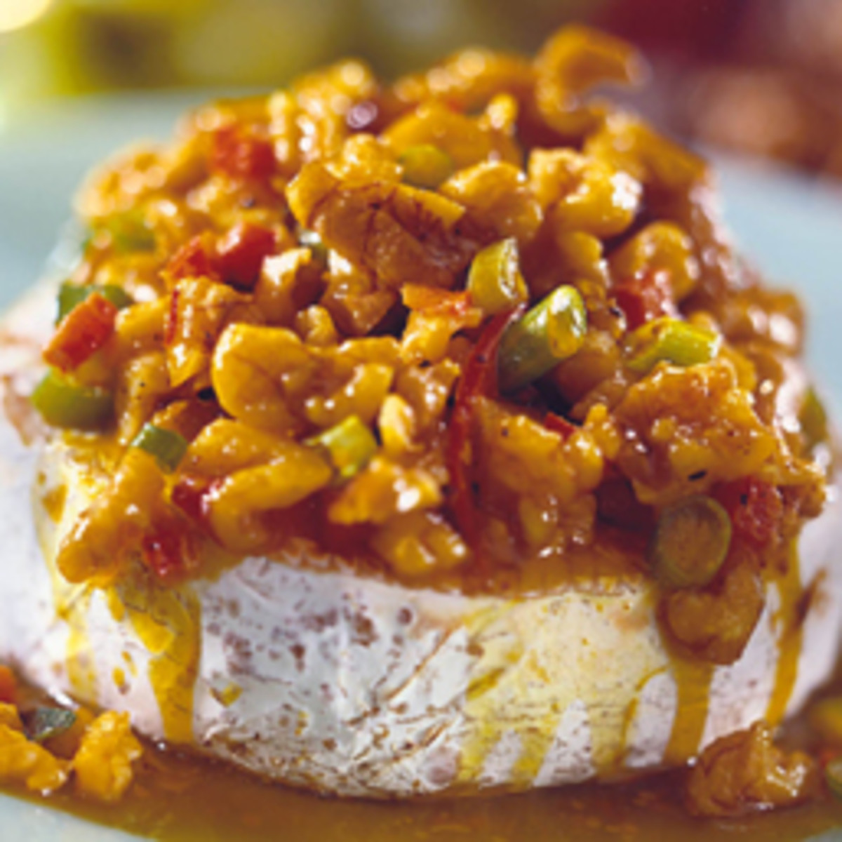 Baked Brie with Curried California Walnuts