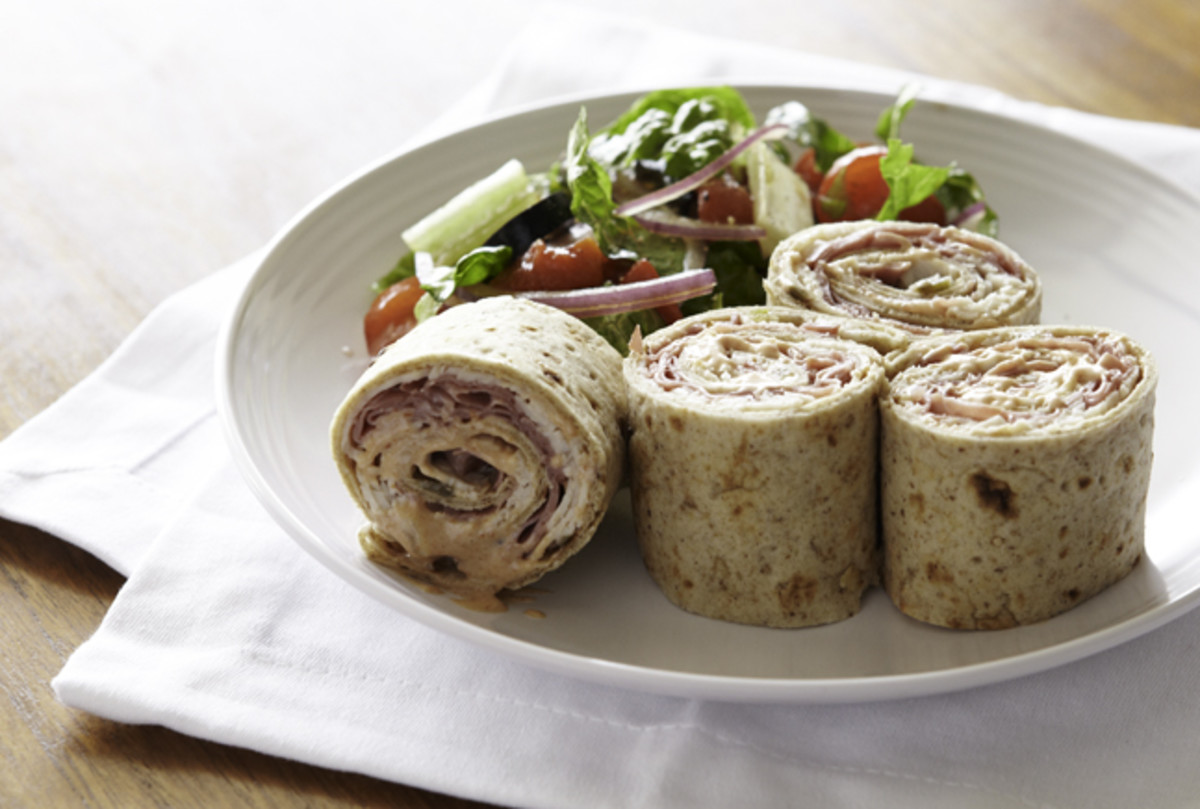 Deli Roll Pinwheels with Chopped Salad