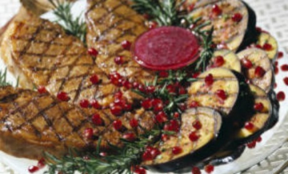 Grilled Eggplant with Pomegranate Sauce