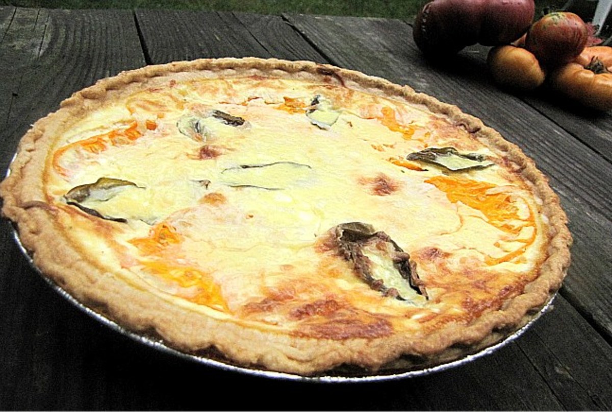 Tomato Basil and Goat Cheese Quiche