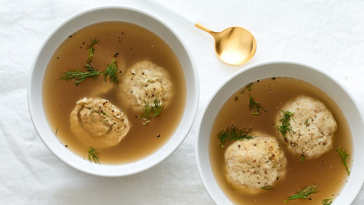 Stuffed Matzo Ball Soup With Chicken and Apples Recipe