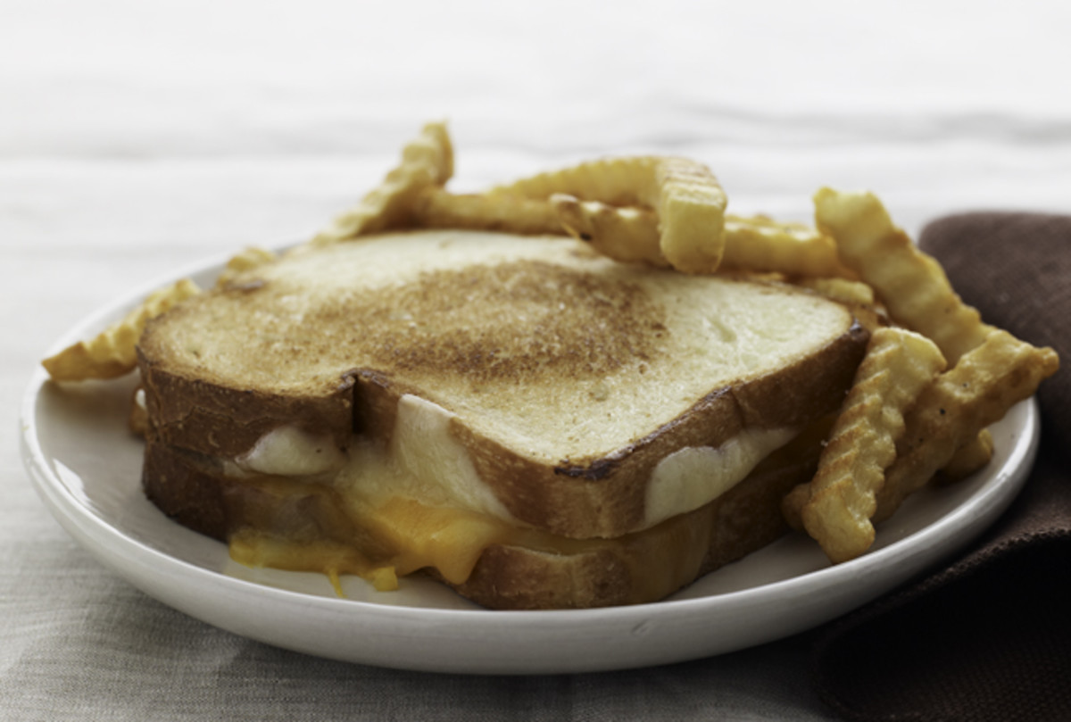 Double Grilled Cheese with Seasoned French Fries