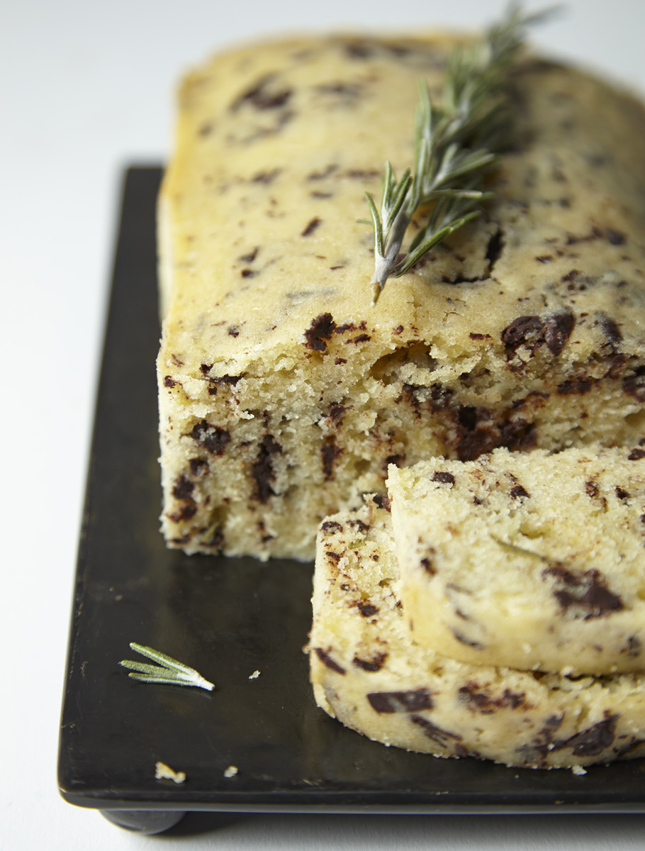 Rosemary Olive Oil Cakewith Dark Chocolate