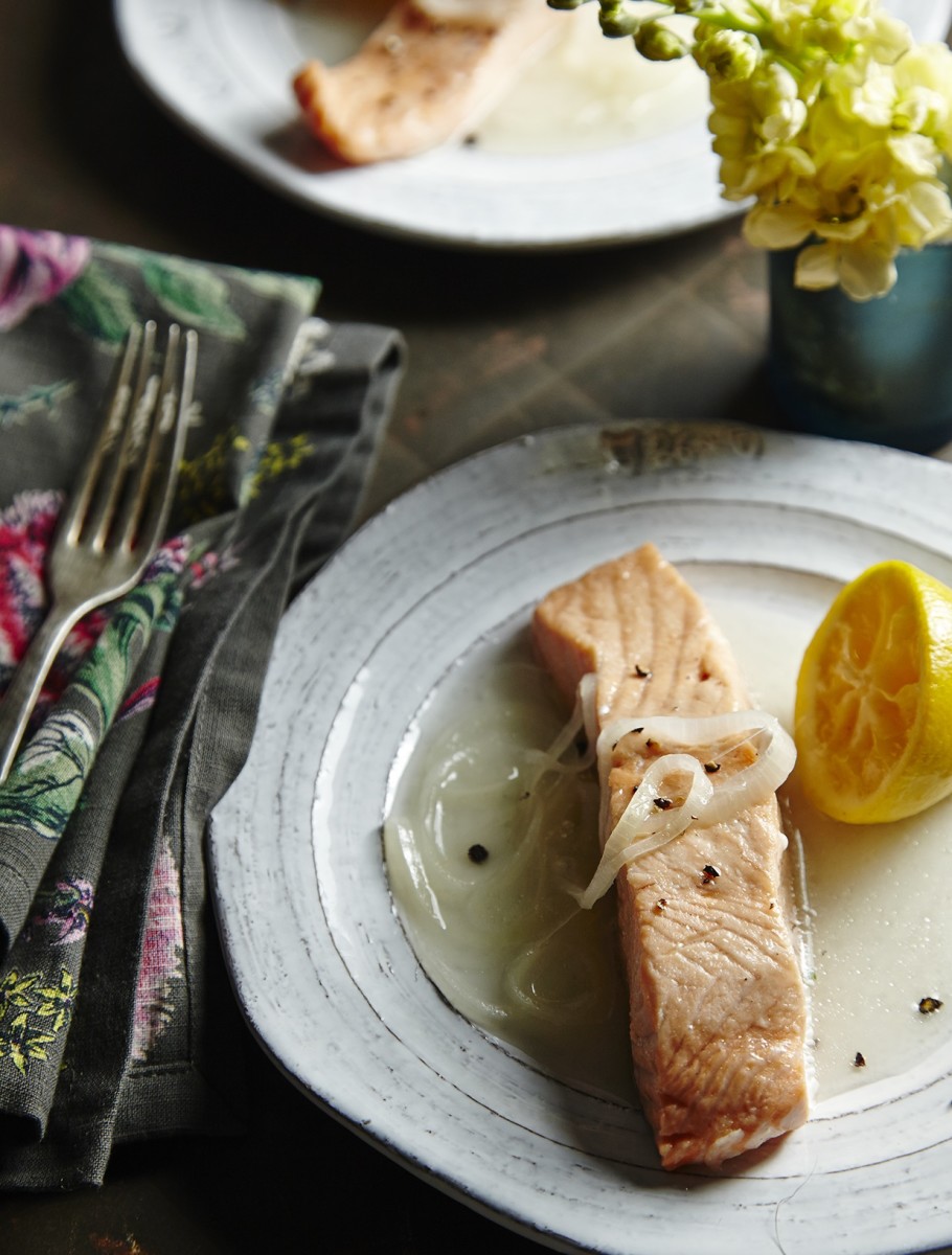 Sweet & Sour Poached Salmon