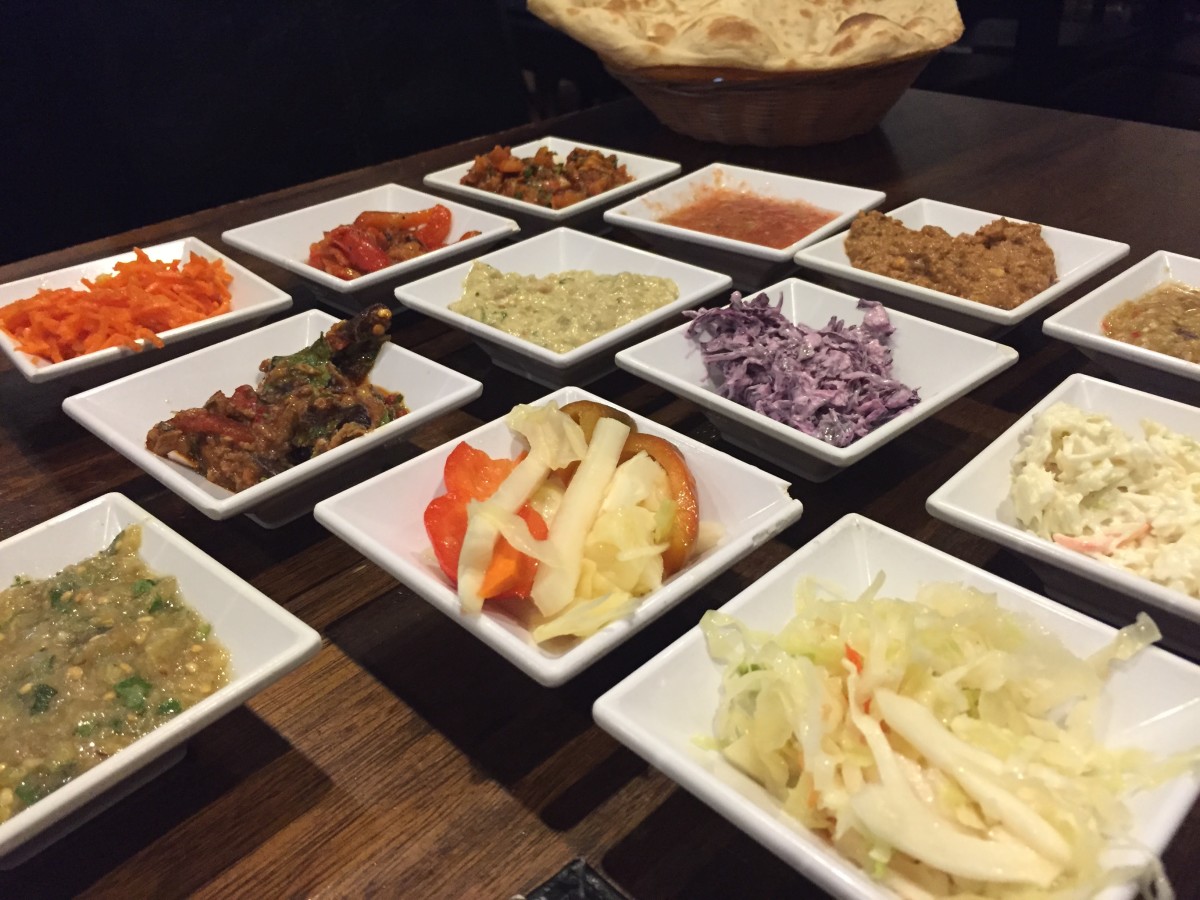 Salatim at a Restaurant in Israel