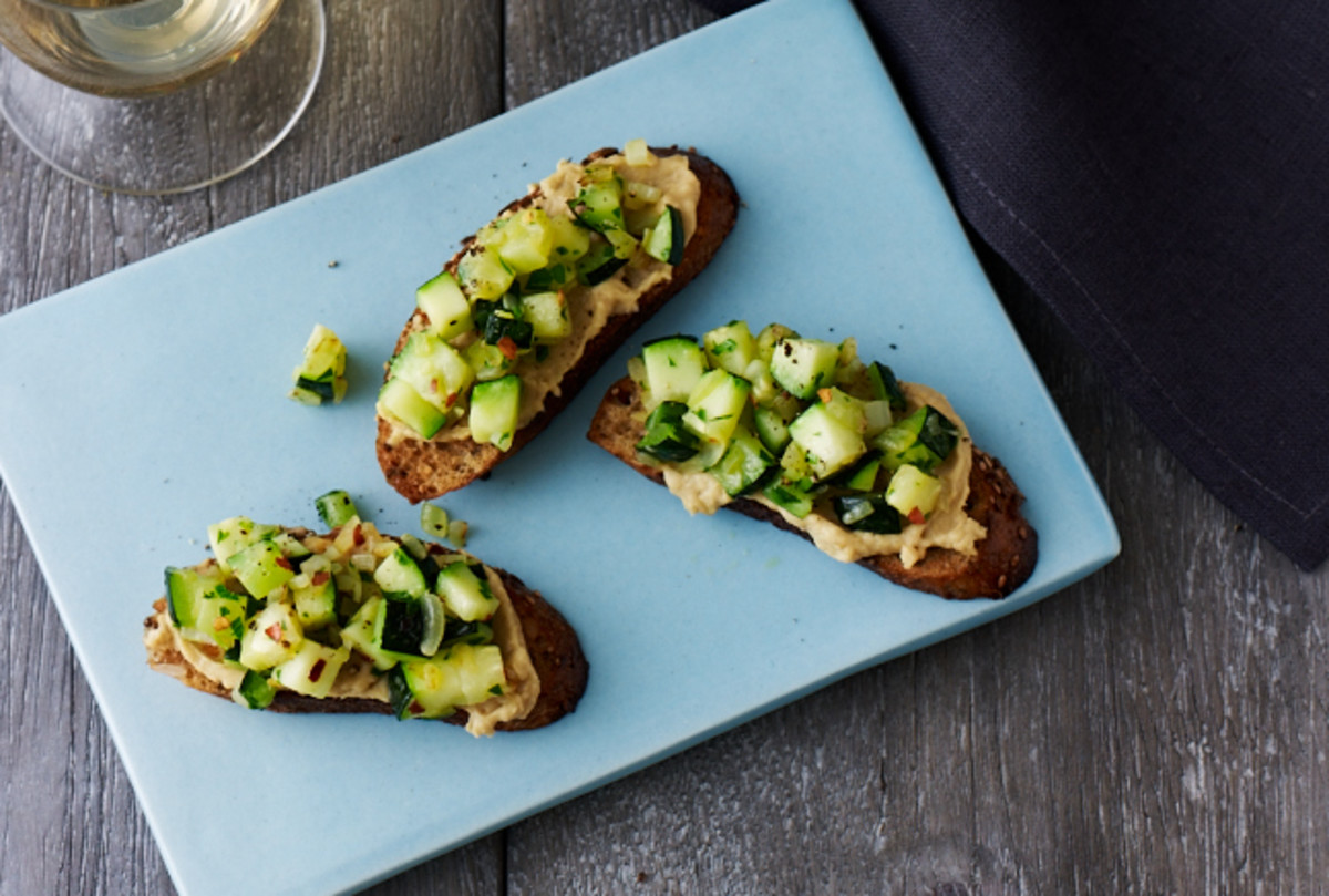 Zucchini Hummus Bruschetta - Jamie Geller