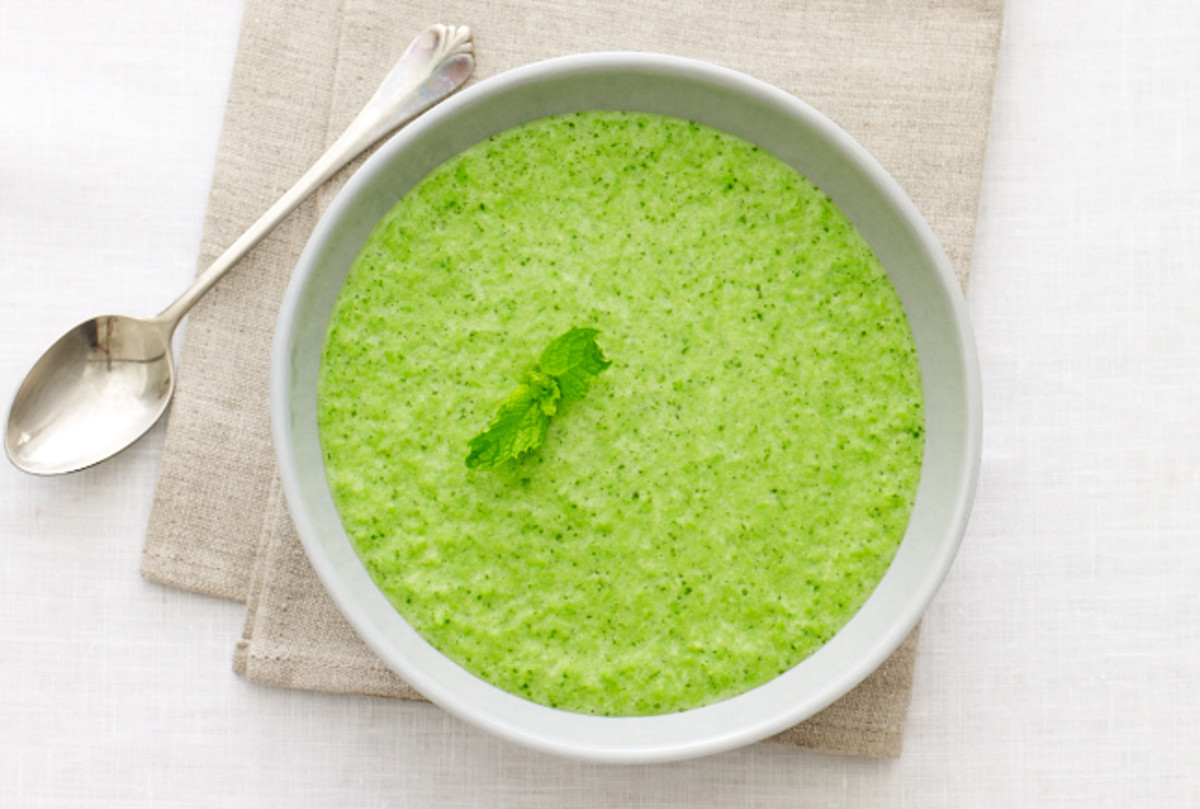 chilled pea and mint soup