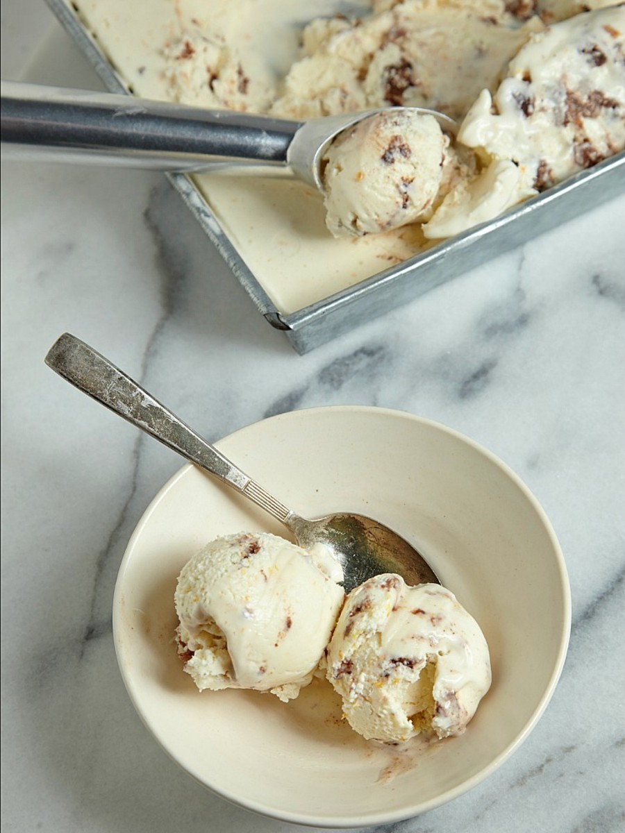 Cheesecake Ice Cream with Crumbled Macaroons