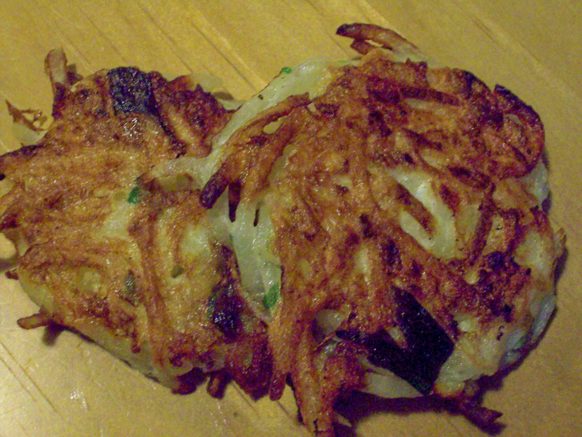 Traditional Potato Latkes with Green Onions