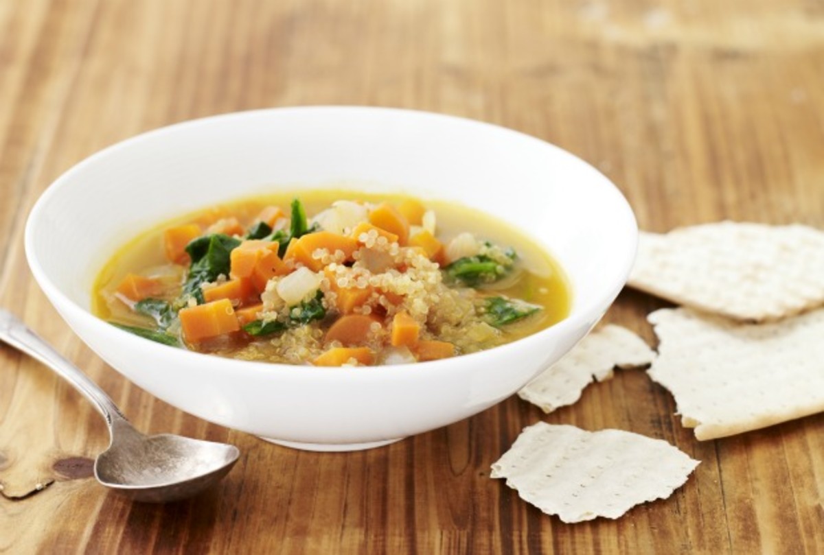 carrot quinoa spinach soup