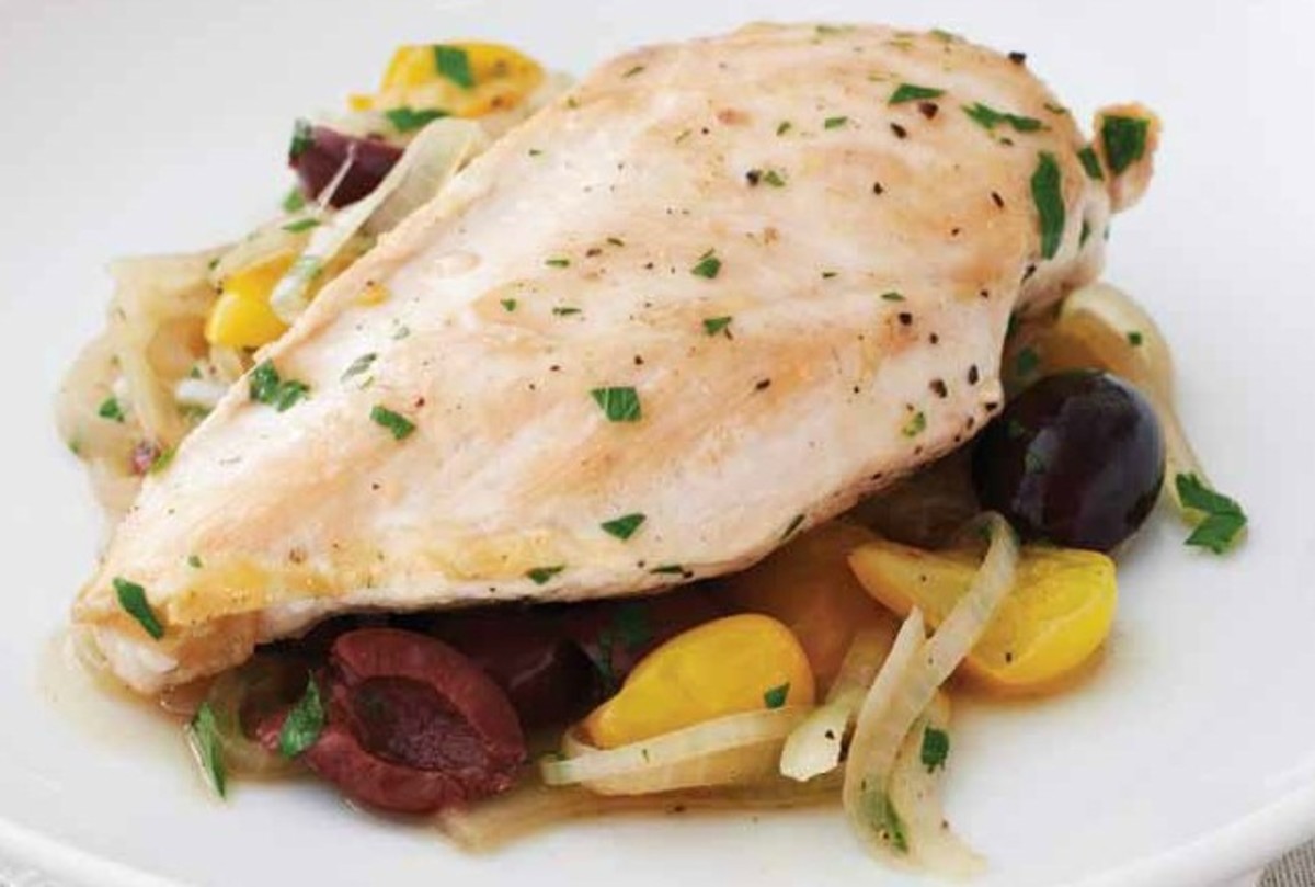 Chicken with Olives, Tomatoes & Onions