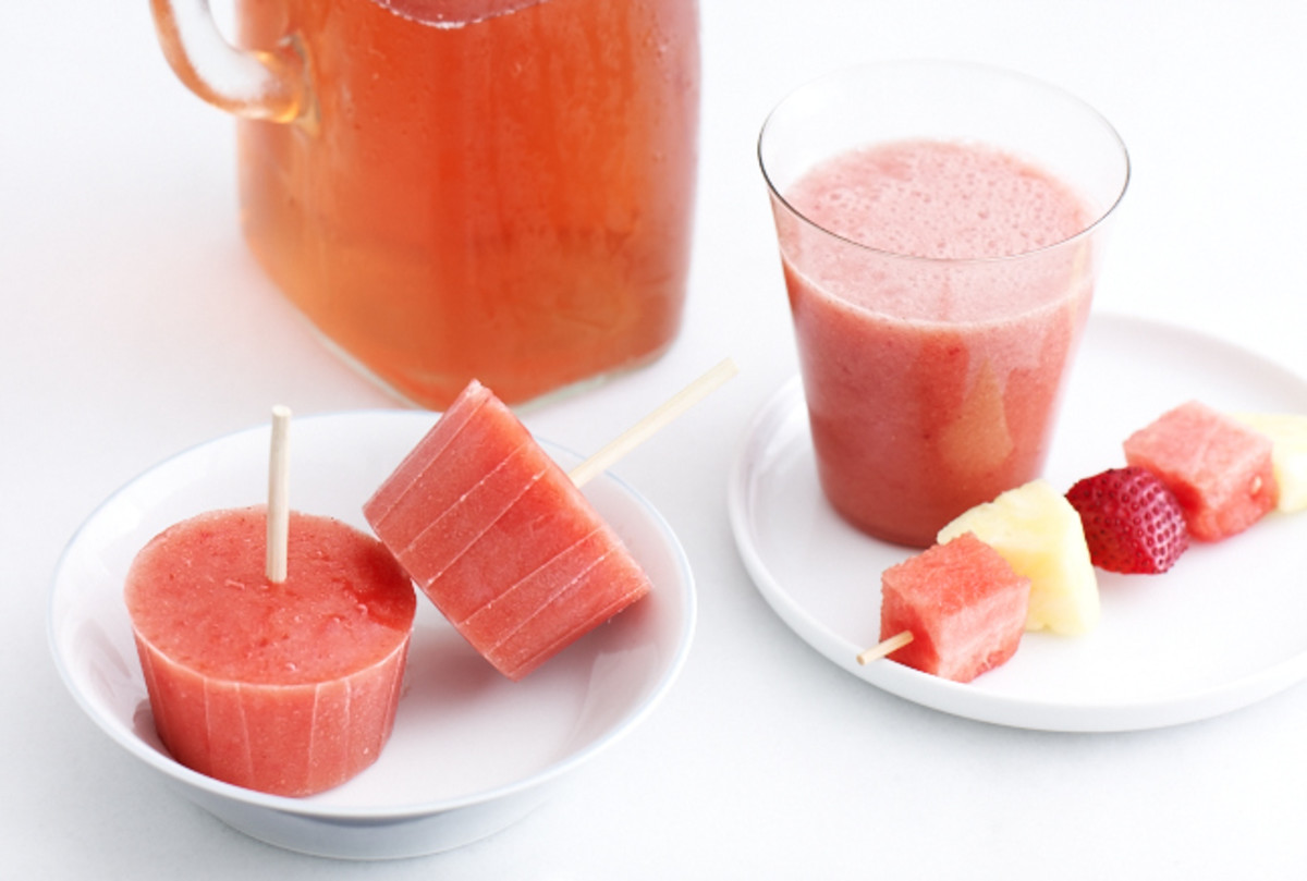 Strawberry and Watermelon Smoothies and Popsicles
