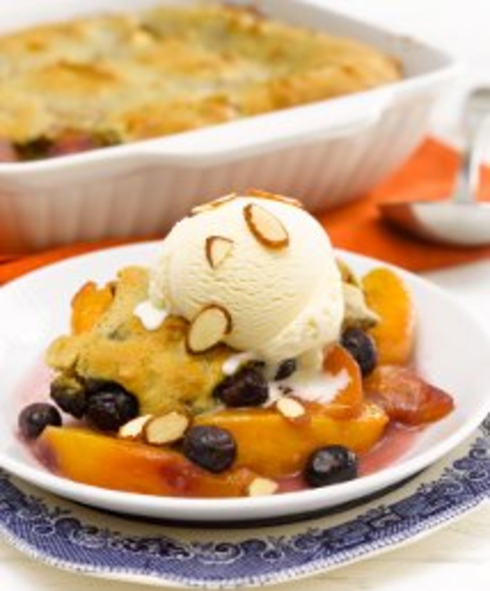 Fruit of the Day Cobbler with Cinnamon Almond Topping