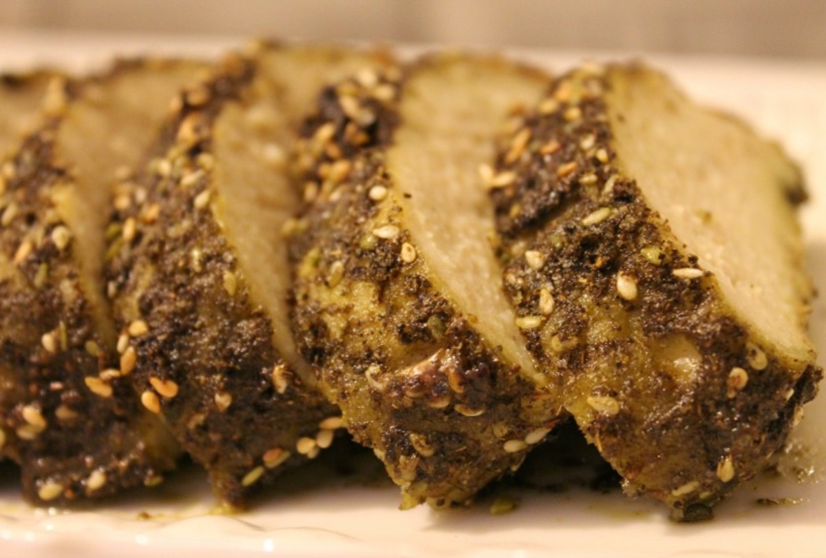 zaatar crusted gefilte fish